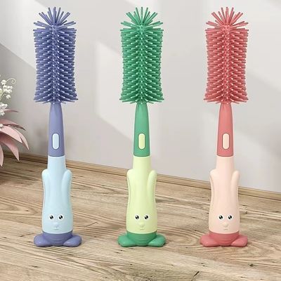kaufen Silikon Flaschenbürste Baby-Schnullerbürste Strohbürste Rotationsflaschen Waschbürste Spülbürste Reinigungsbürste Set online manufacture
