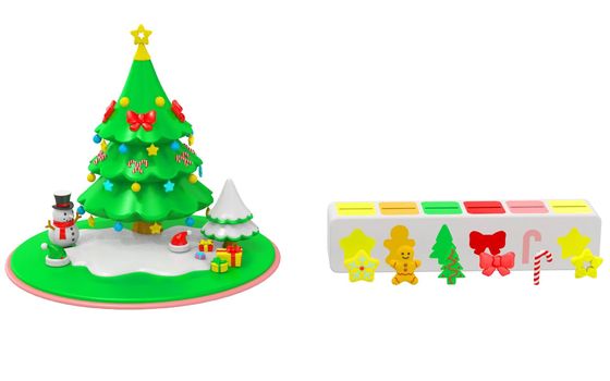 Baby Puzzle Silikonspielzeug sind ungiftig und geruchlos Kreative Zähne Spielzeug Silikon Weihnachtsbaum Splicing Spielzeug