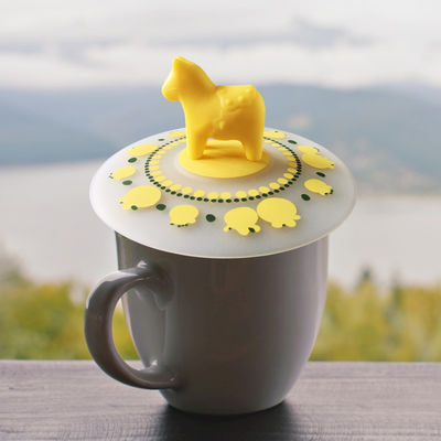 Kreative Zeichentrickfilm Silikon-Cup-Cover Staubdichte Teetasse Wasser-Cup-Cup-Cover Mehrzweckversiegelt und frisch Halte-Cover