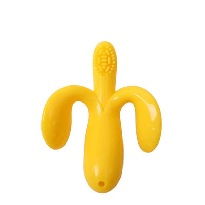 Dauerhafte Baby-Silicon-Zahnbürste Banane Zeichentrickfilm-Zahnbürste Nahrungsmittelqualität Silikon Silikon-Spielzeug